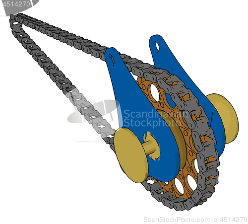 Image of Transmission chain picture vector or color illustration