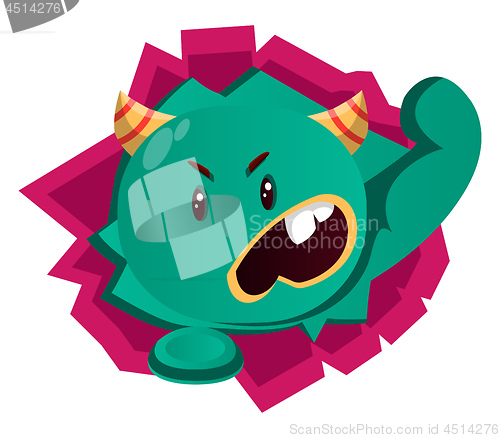 Image of Angry green monster vector illustration