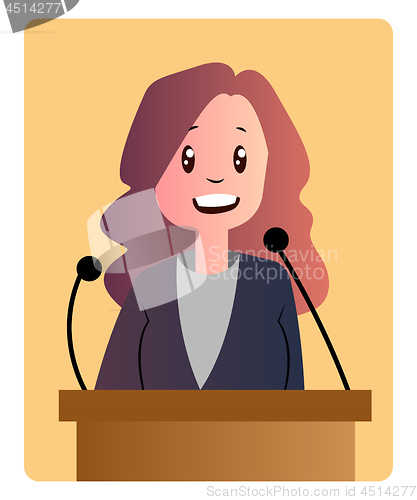 Image of Successful businesswoman vector illustartion on white background