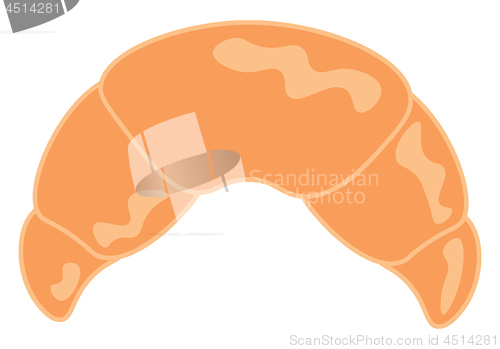 Image of A crescent shaped bread vector or color illustration