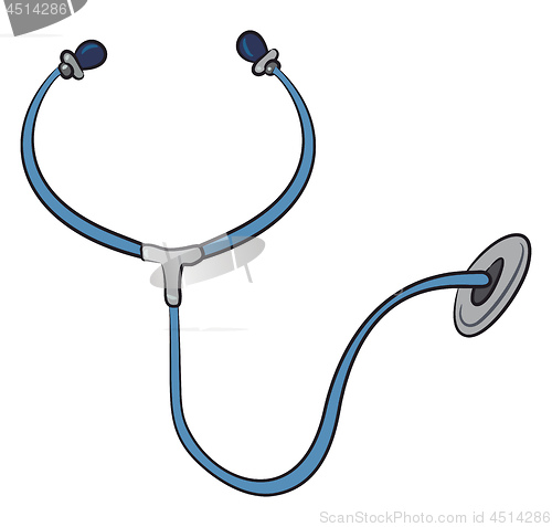 Image of stethoscope medical device vector or color illustration