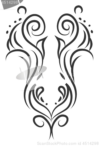 Image of A symmetrical decorated drawing vector or color illustration