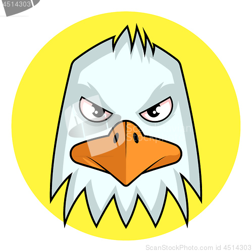 Image of Angry cartoon white bird vector illustration on white background