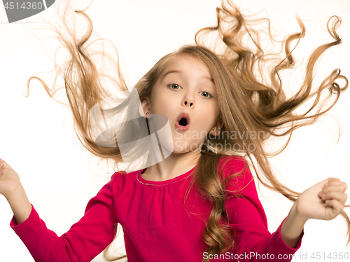 Image of Beautiful teen girl looking suprised isolated on white