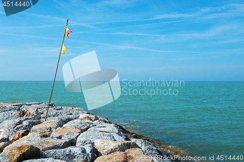 Image of Beautiful azure sea and the rocky beach