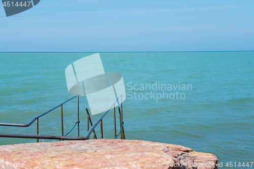 Image of Beautiful azure sea and the rocky beach