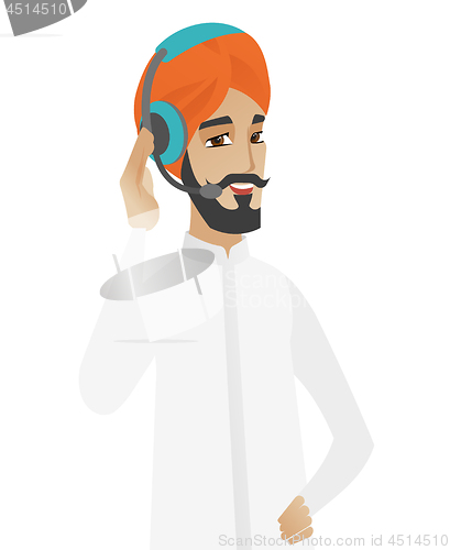 Image of Hindu customer service operator in headset.