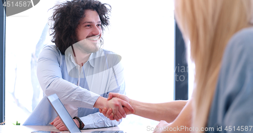 Image of Startup Business Team At A Meeting at modern office building