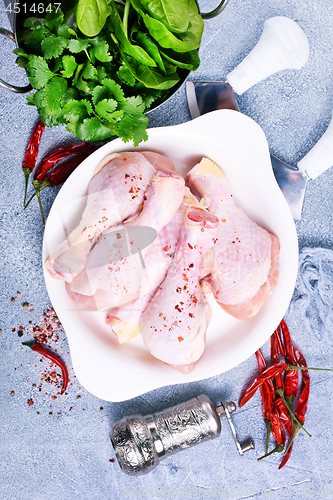 Image of chicken legs with spinach