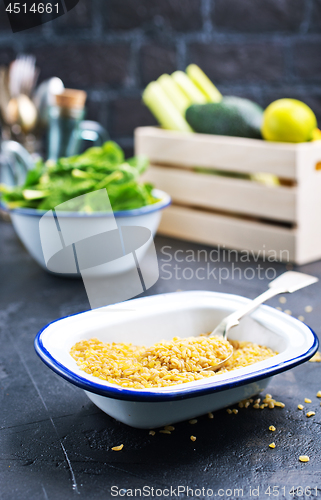 Image of bulgur with spinach