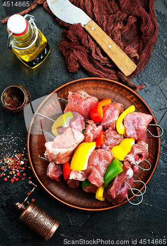 Image of raw meat for kebab