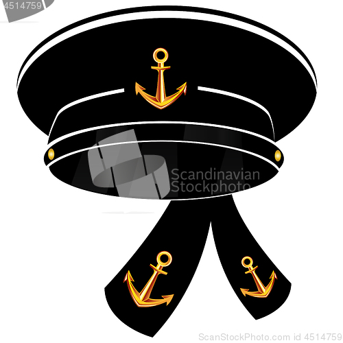 Image of Vector illustration of the service cap of the sailor of the navy