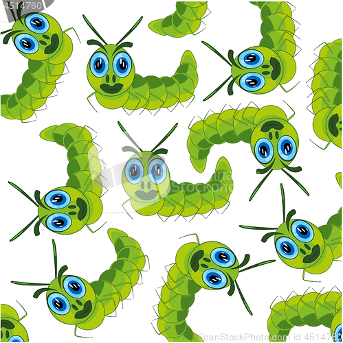 Image of Vector illustration of the decorative pattern of the maggot of the caterpillar