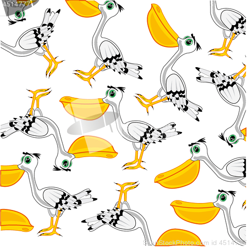Image of Vector illustration of the bird pelican decorative pattern