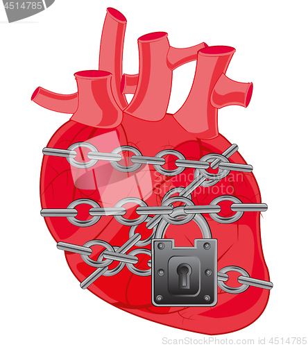 Image of Heart of the person locked on barn lock