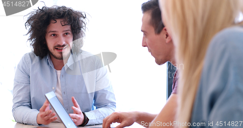 Image of Startup Business Team At A Meeting at modern office building