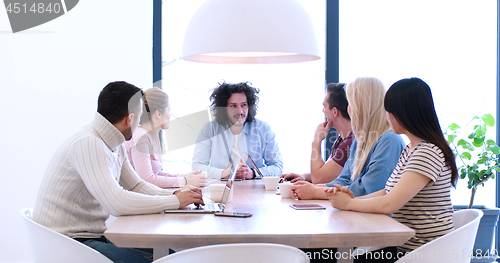 Image of Startup Business Team At A Meeting at modern office building