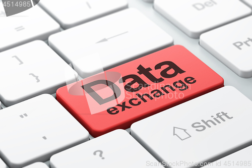Image of Data concept: Data Exchange on computer keyboard background