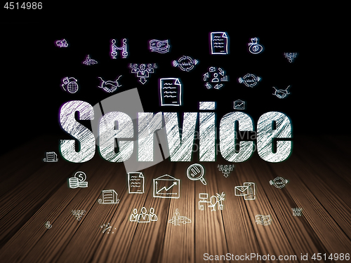 Image of Business concept: Service in grunge dark room