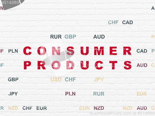 Image of Business concept: Consumer Products on wall background