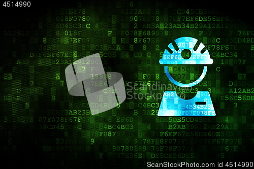 Image of Manufacuring concept: Factory Worker on digital background