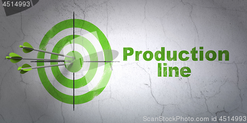 Image of Industry concept: target and Production Line on wall background