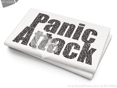 Image of Health concept: Panic Attack on Blank Newspaper background