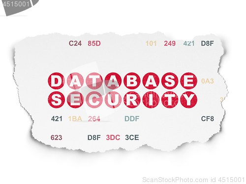 Image of Programming concept: Database Security on Torn Paper background