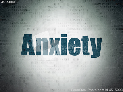 Image of Medicine concept: Anxiety on Digital Data Paper background