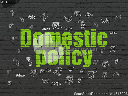 Image of Political concept: Domestic Policy on wall background