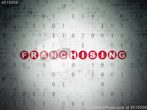 Image of Business concept: Franchising on Digital Data Paper background