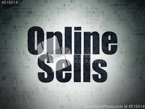 Image of Marketing concept: Online Sells on Digital Data Paper background