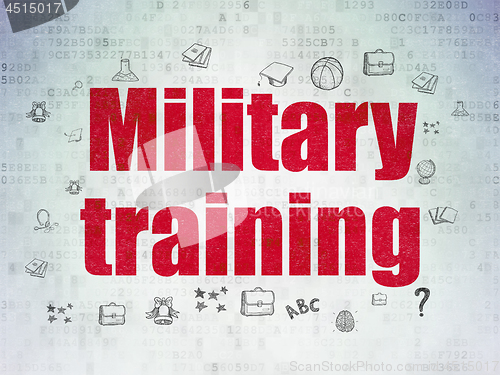 Image of Education concept: Military Training on Digital Data Paper background