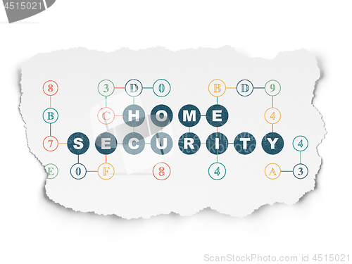 Image of Privacy concept: Home Security on Torn Paper background