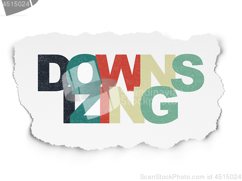 Image of Business concept: Downsizing on Torn Paper background