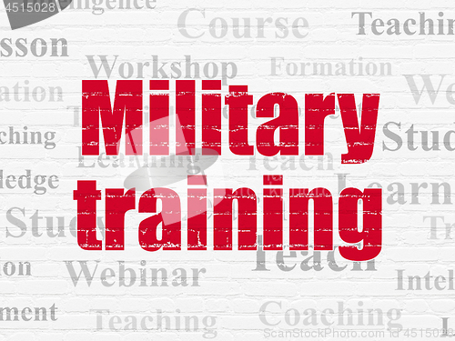 Image of Studying concept: Military Training on wall background