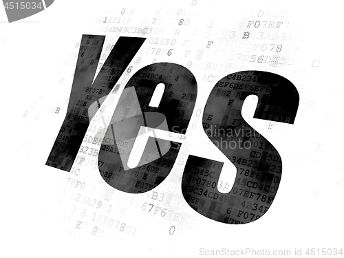 Image of Business concept: Yes on Digital background