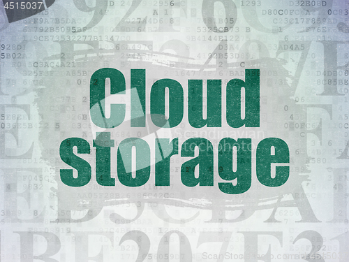 Image of Protection concept: Cloud Storage on Digital Data Paper background