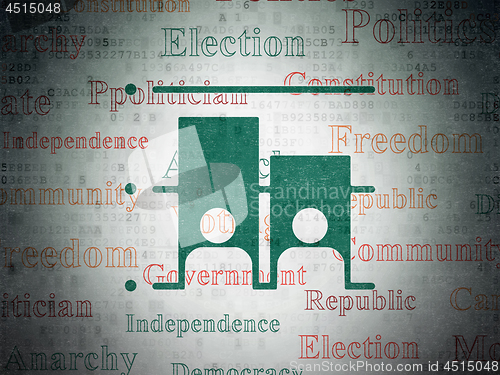 Image of Politics concept: Election on Digital Data Paper background