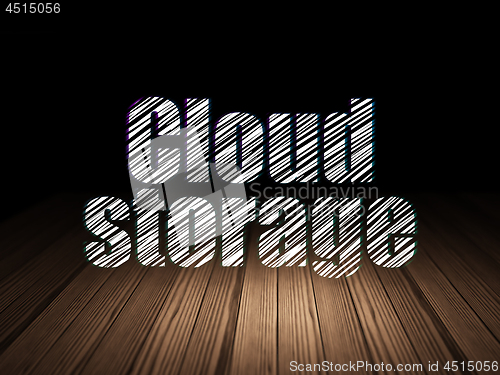 Image of Protection concept: Cloud Storage in grunge dark room