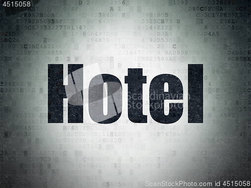 Image of Vacation concept: Hotel on Digital Data Paper background