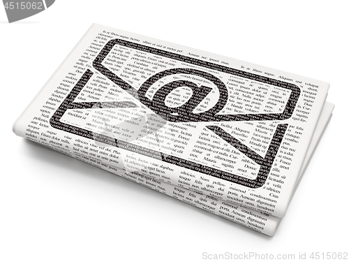 Image of Business concept: Email on Newspaper background