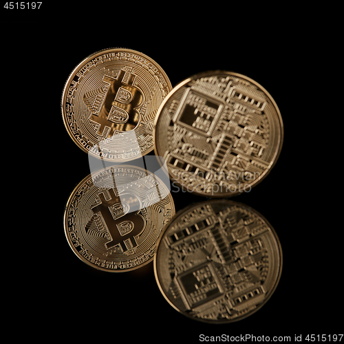 Image of Bitcoin coin isolated on black background