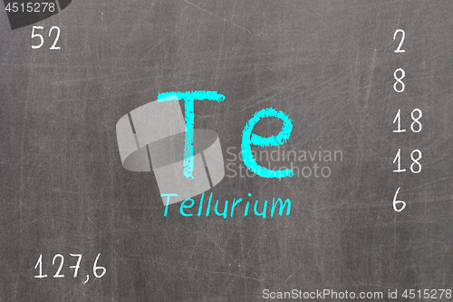 Image of Isolated blackboard with periodic table, Tellurium