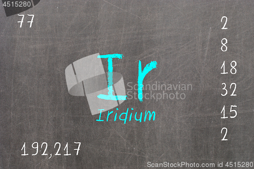 Image of Isolated blackboard with periodic table, Iridium