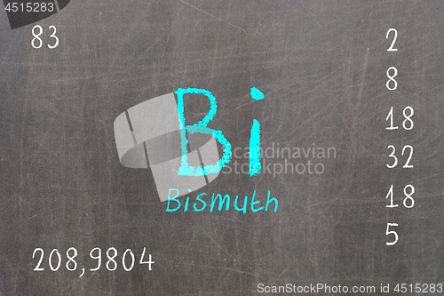 Image of Isolated blackboard with periodic table, Bismuth