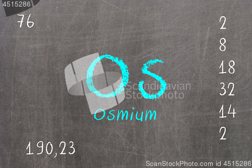 Image of Isolated blackboard with periodic table, Osmium