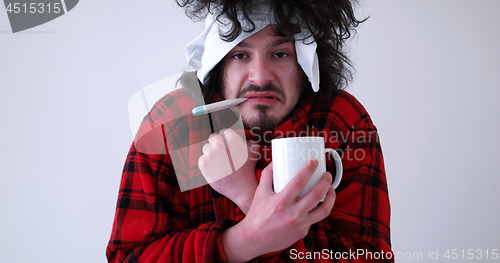 Image of Man with flu and fever