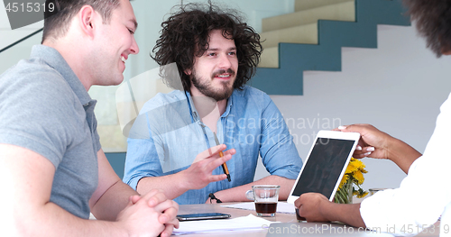 Image of Multiethnic startup business team on meeting