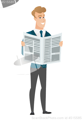 Image of Groom reading newspaper vector illustration